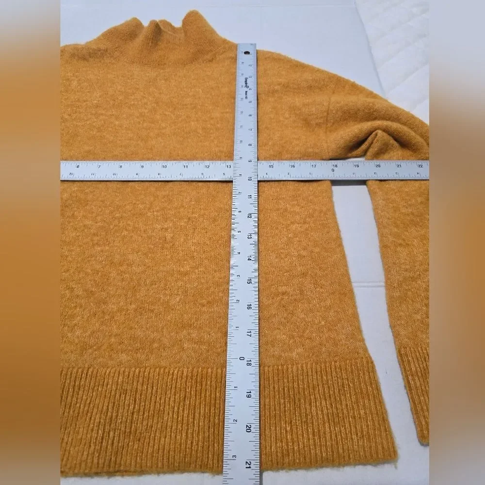 & Other Stories Mock Neck Bell Sleeves Sweater In Mustard Yellow Size XS_4
